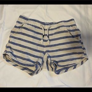 Striped (white and blue) beach shorts